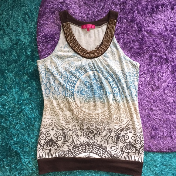 Almost Famous Tops - Boho beaded neckband top